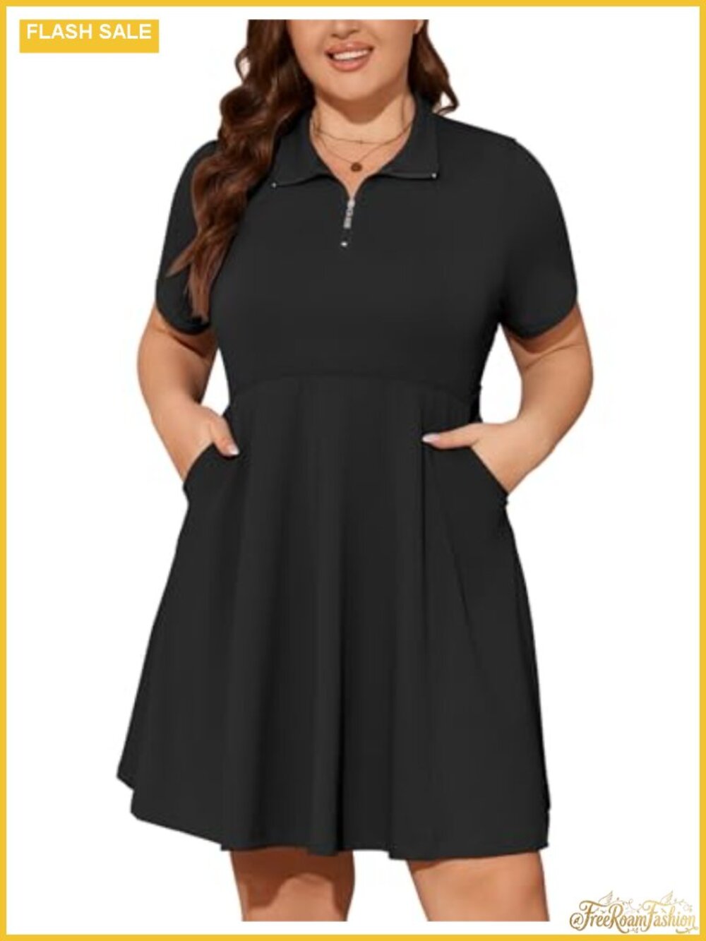 Plus Size Tennis Dress with Shorts 1/4 Zip Quick Dry Athletic Golf